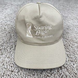 Vintage San Sun Soaring Eagle Casino & Resort Hat Beige Snapback‎ Trucker Cap